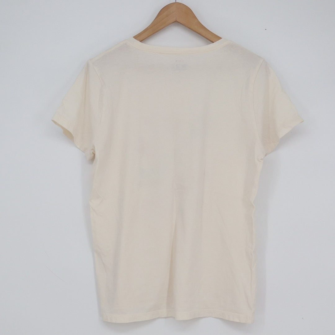 J.Crew Collector Tee Cream Autumn Leaves Graphic T-Shirt Women's Large L Short