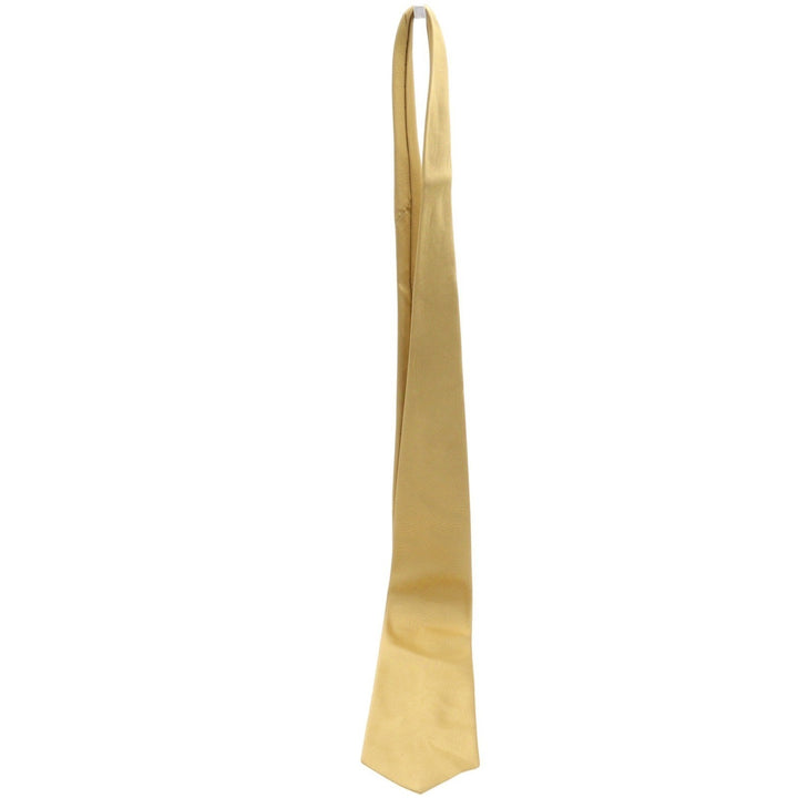 Brooks Brothers Makers Gold Silk Tie Solid Ribbed Woven in England Made in USA