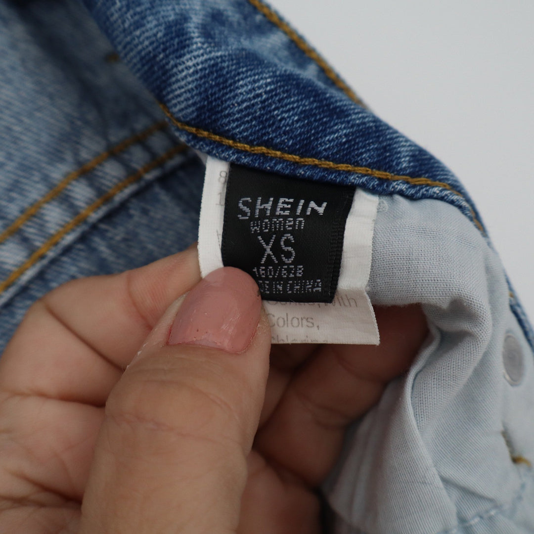 SHEIN Women XS Light Wash High Waisted Wide Leg Denim Jeans Baggy Streetwear