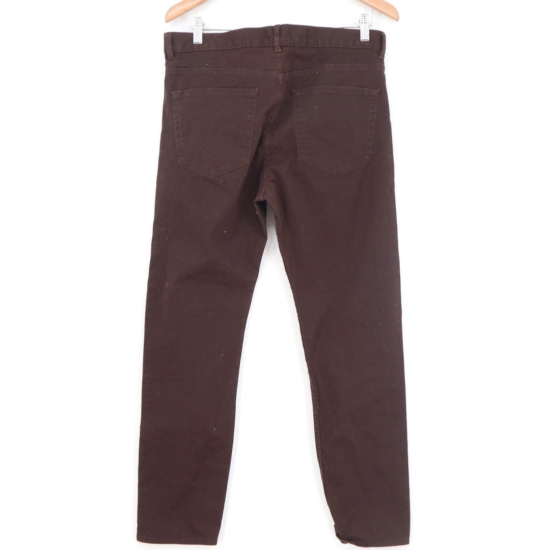 HM Slim Fit Pants Mens 32x32 Dark Brown Cotton Stretch Chino 5-Pocket