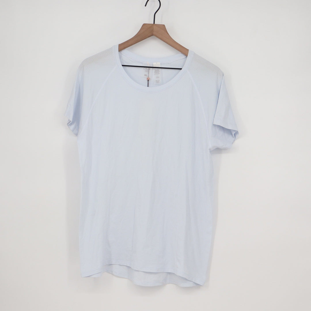 Calia Womens Seamless Tee Light Blue Short Sleeve Athletic Shirt XXL