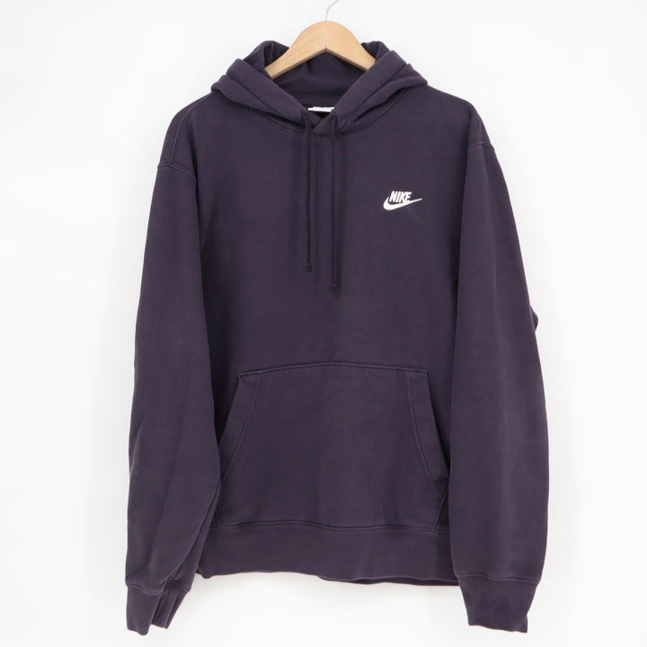 Nike Sportswear Club Fleece Hoodie Plum Purple Embroidered Logo Mens Large