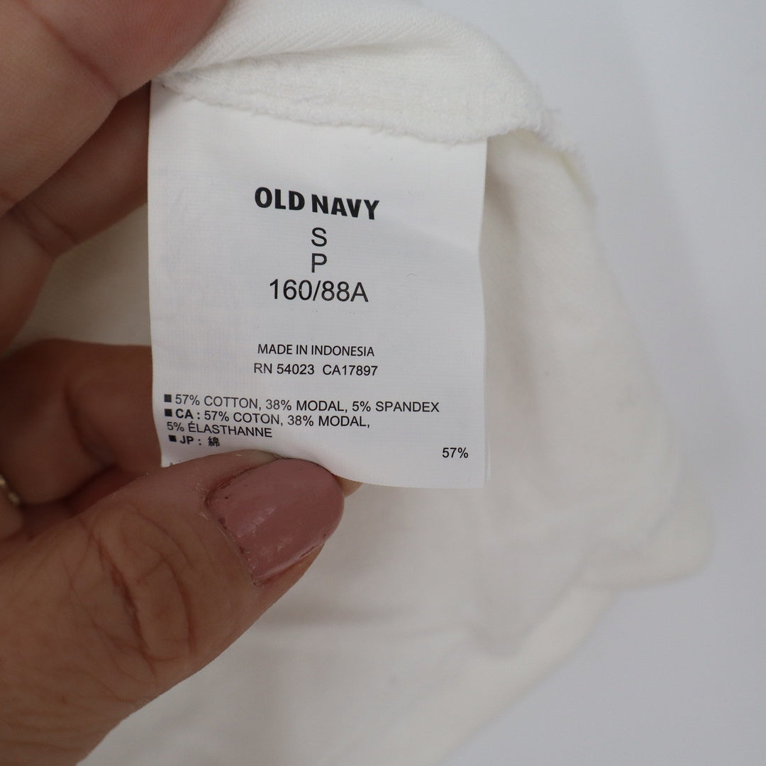 Old Navy Tami Tank Top Womens Small Off White Fitted Cotton Modal Stretch Scoop