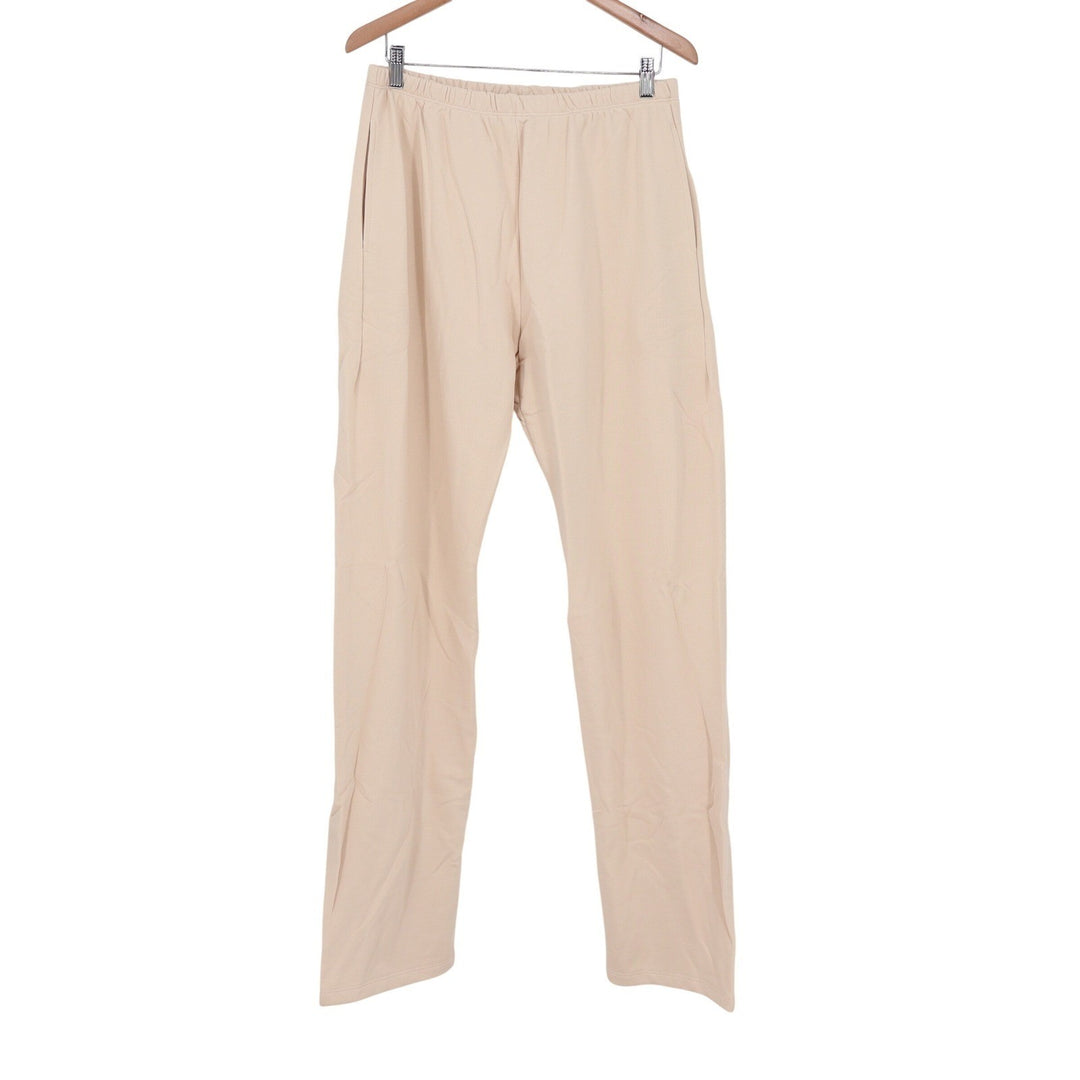 Naked Wardrobe Tan Beige High Waisted Straight Leg Sweatpants Large