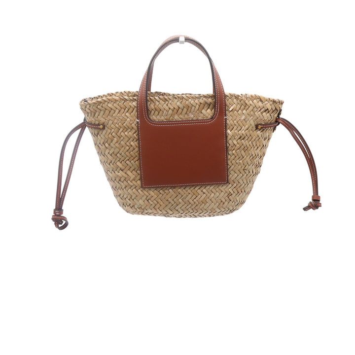 House of Harlow 1960 Woven Straw Leather Studded Basket Bag Crossbody Natural