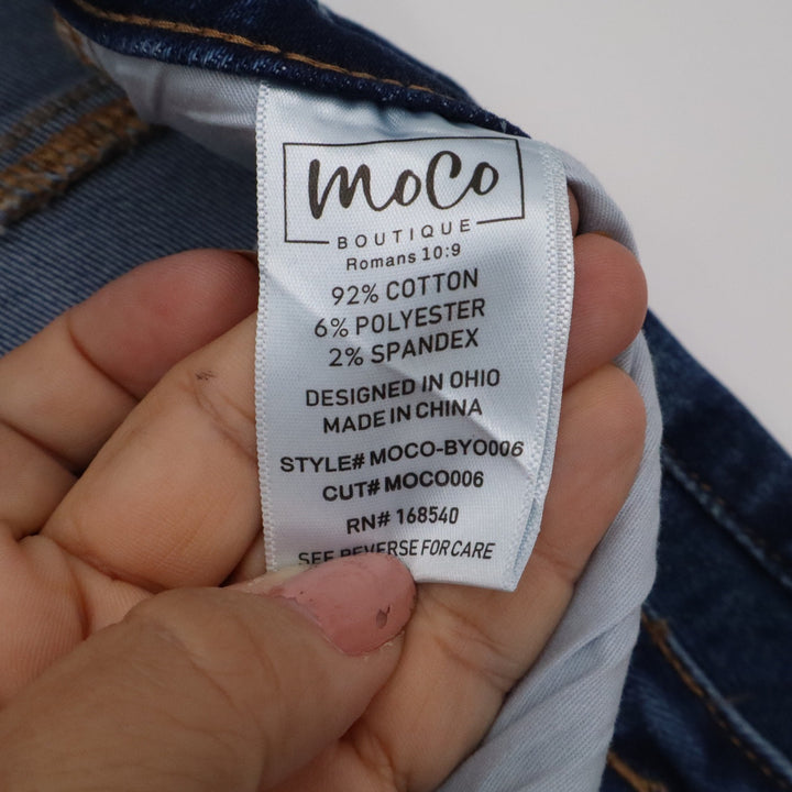 MoCo Boutique Tummy Control Barrel Jeans Medium Wash Blue High Rise 11/30 NEW