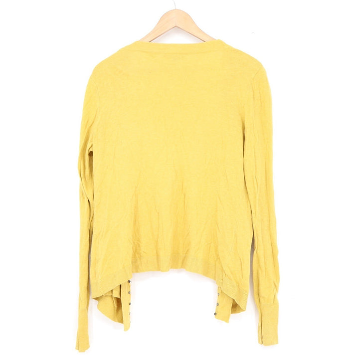 Anne Klein Womens Mustard Yellow Studded Open Front Cardigan Cashmere Blend M