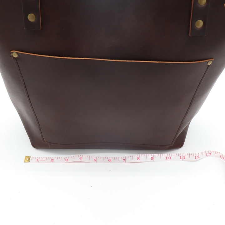 Portland Leather Goods Almost Perfect Womens Handbag Brown Studded Tote Bag