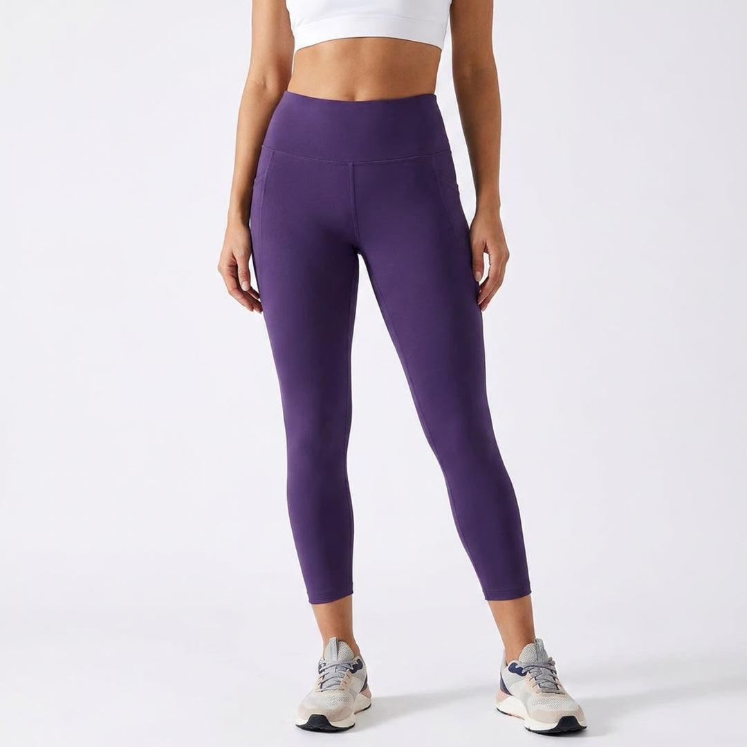 Old Navy Active Elevate Go-Dry Purple High Waisted Side Pocket Leggings Large