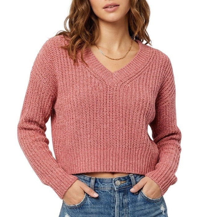 State of Day Intimates Pajama Top Womens XS Rust Open Knit Sleepwear Pullover