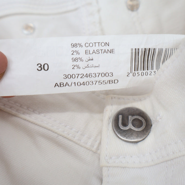 Nuon Womens White Skinny Jeans Size 30 Stretch Denim Slim Fit Mid Rise