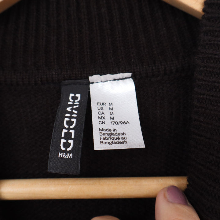 H&M Divided Black Mock Neck Cropped Knit Sweater Womens Medium