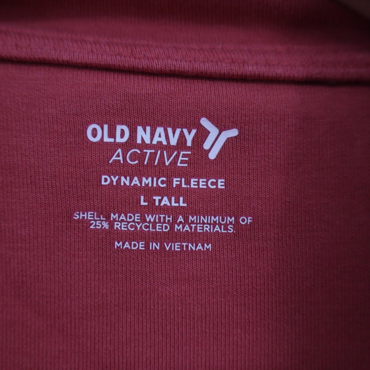 Old Navy Active Dynamic Fleece Red Quarter Zip Pullover Sweatshirt L Tall