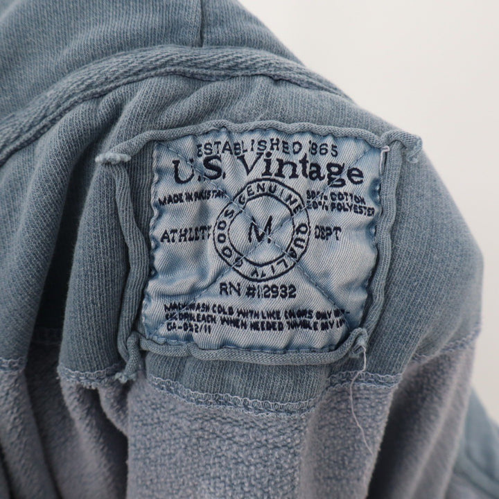US Vintage Cape May Zip Up Hoodie Sweatshirt Blue Cotton Blend Size M