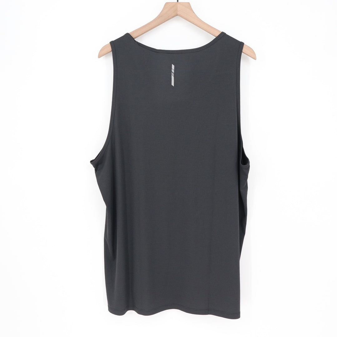 DSG Mens Run Tank Pure Black XXL Reflective Moisture Wicking Athletic Top