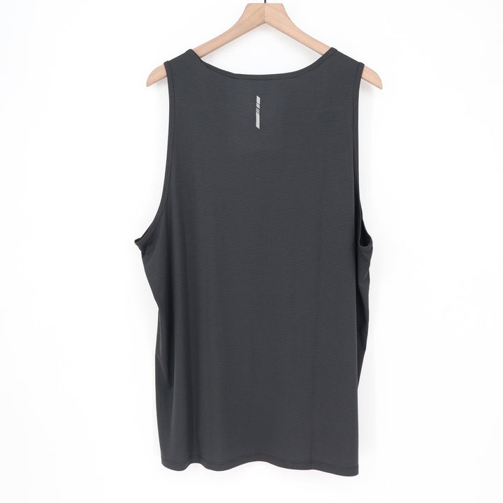 DSG Mens Run Tank Pure Black XXL Reflective Moisture Wicking Athletic Top
