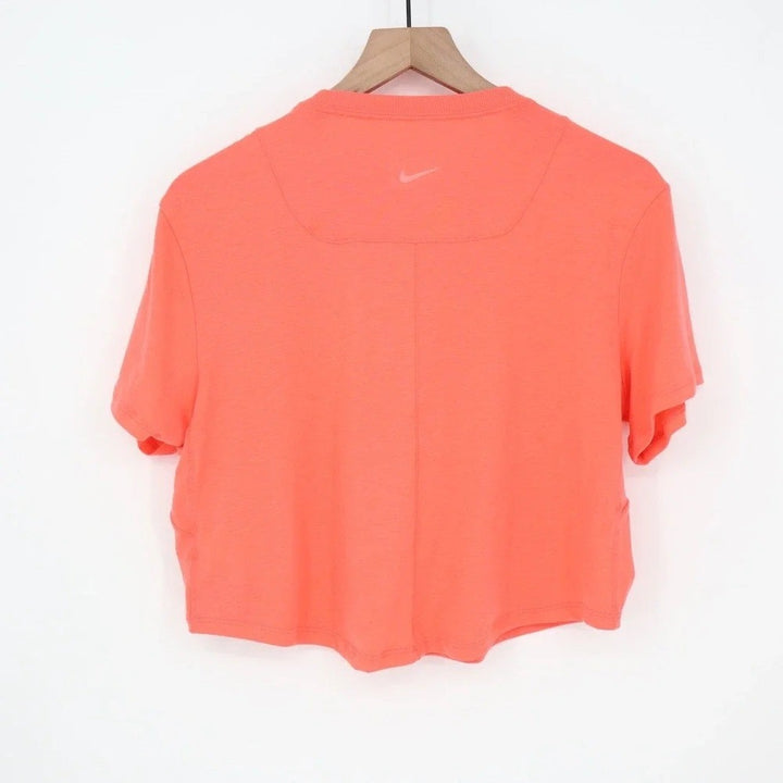 Nike Womens Dri-FIT Boxy Cropped Training Tee Coral Orange XL