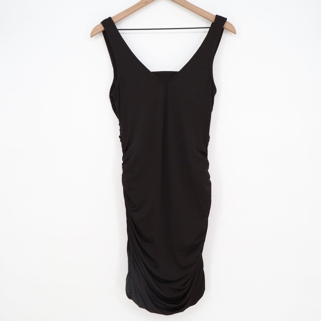 Twentyone Black Cowl Neck Ruched Bodycon Dress Sleeveless Medium