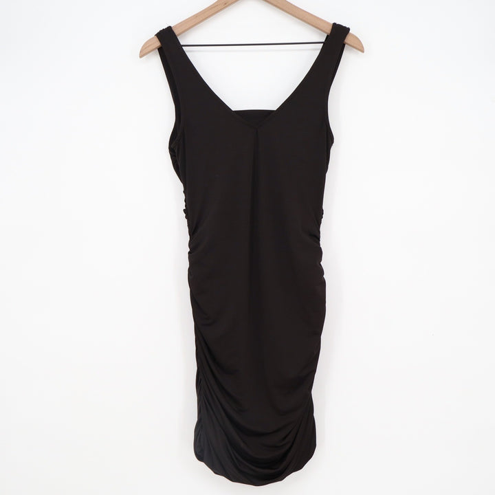 Twentyone Black Cowl Neck Ruched Bodycon Dress Sleeveless Medium