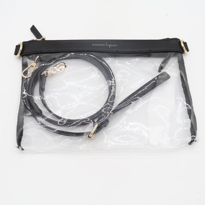 Nanette Lepore Womens Handbag Clear Transparent Adjustable Strap Crossbody Bag