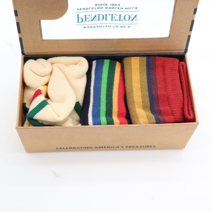Pendleton Kids National Park 3 Pack Crew Socks Glacier Crater Lake Zion Size M