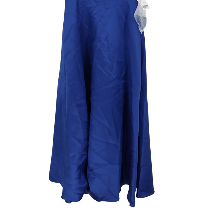 Dessy Collection Strapless Draped Cat-Eye Satin Maxi Dress Size 6