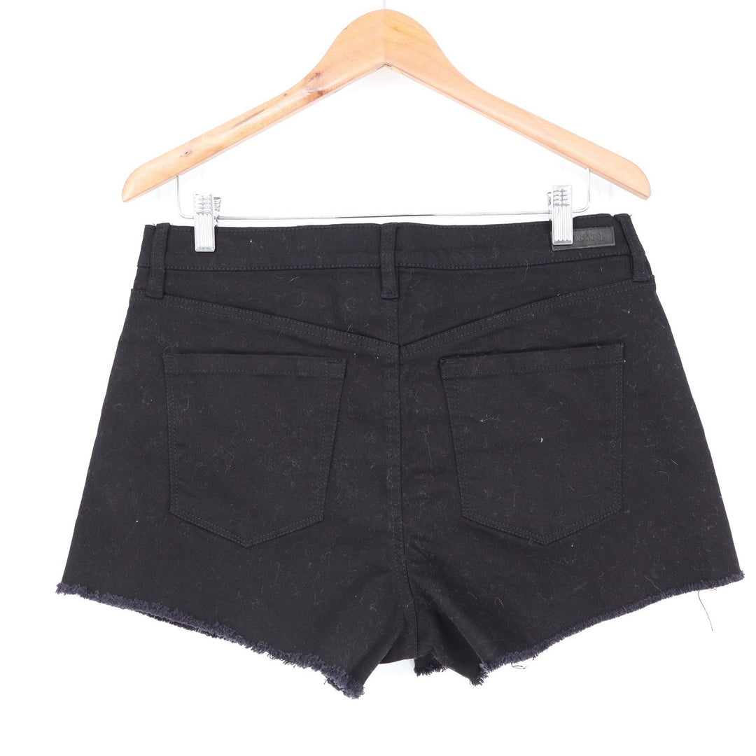 BlankNYC The Barrow Black High Rise Button Fly Raw Hem Denim Shorts Size 31