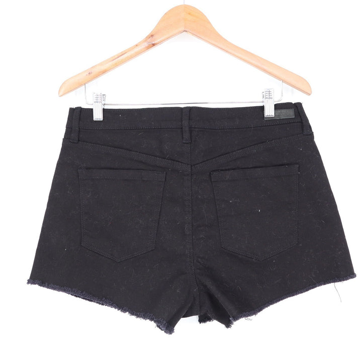 BlankNYC The Barrow Black High Rise Button Fly Raw Hem Denim Shorts Size 31