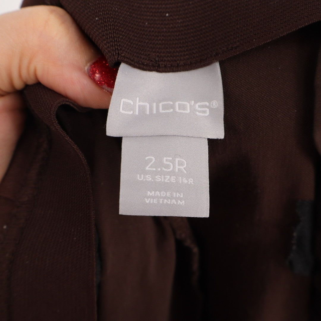 Chico's So Slimming Juliet Ankle Pants Womens 2.5 Maroon Zip Pocket Straight Leg