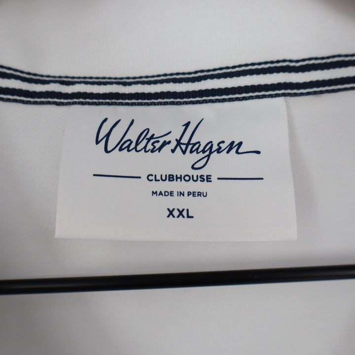 Walter Hagen Clubhouse Mens XXL White Stretch Cotton Blend Golf Polo Shirt