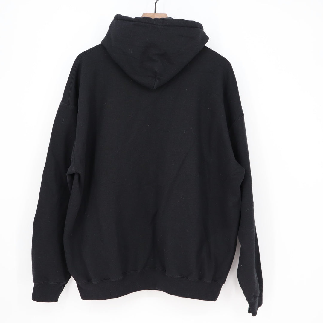 Hip Hop Hoodie Unisex 2XL Black Graphic Cotton Long Sleeve Kangaroo Pocket