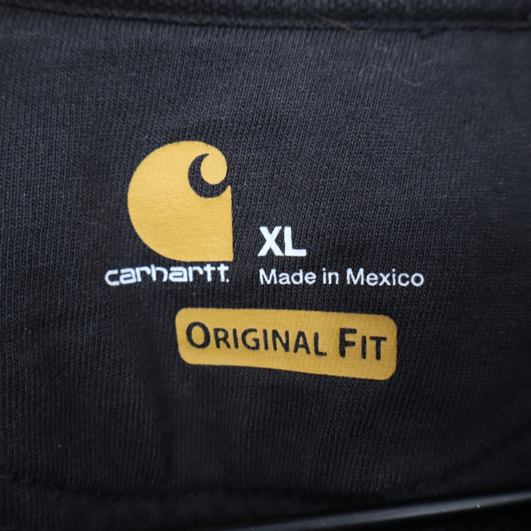 Carhartt Iconic Sweatshirt Men XL Black Cotton Logo Hooded Original Fit Pullover