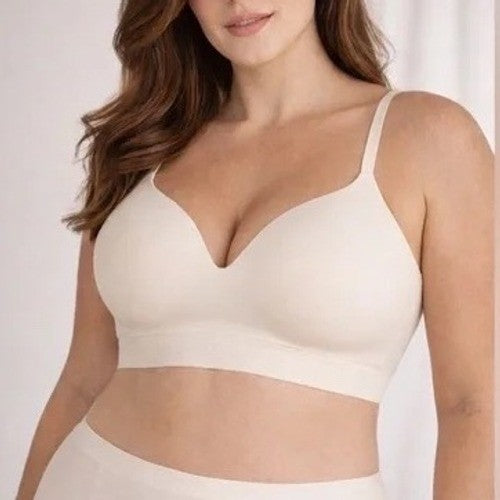 Truekind Supportive Comfort Wireless Shaping Bra Beige Large Seamless Stretch