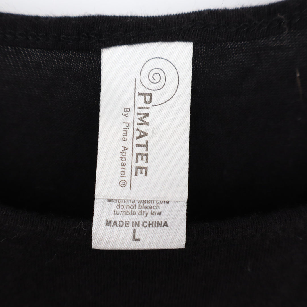 Pimatee By Pima Apparel Crop Tank Top Womens Large Black Scoop Neck Wide Strap