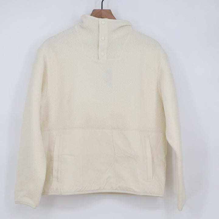 Allbirds Fluff Fleece Jacket Women Small White Pockets Cozy Quarter Snap Outdoor