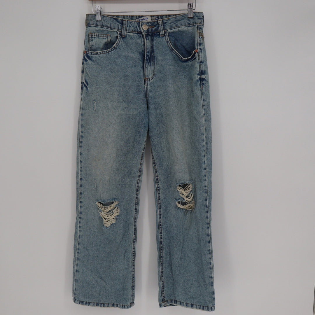 C&A &jeans Light Wash Distressed Ripped Straight Leg Jeans Size 40