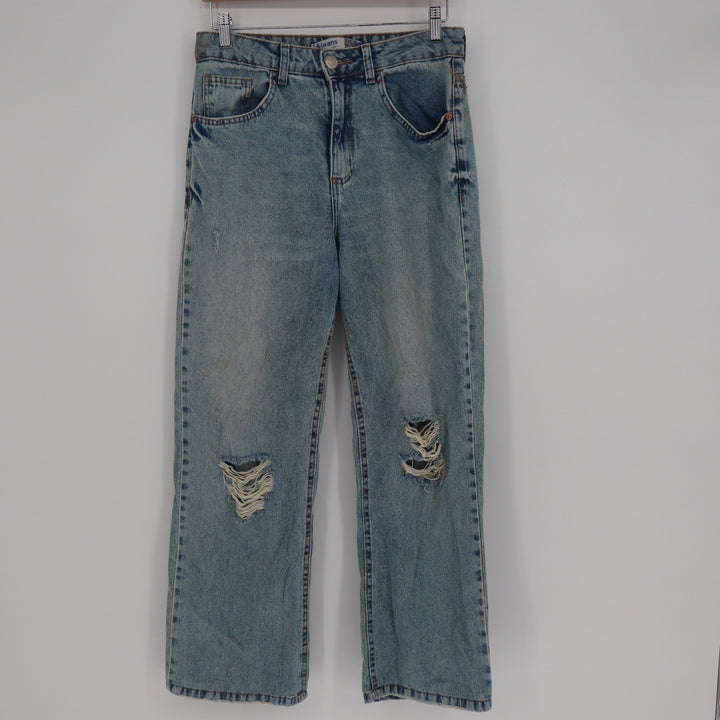 C&A &jeans Light Wash Distressed Ripped Straight Leg Jeans Size 40