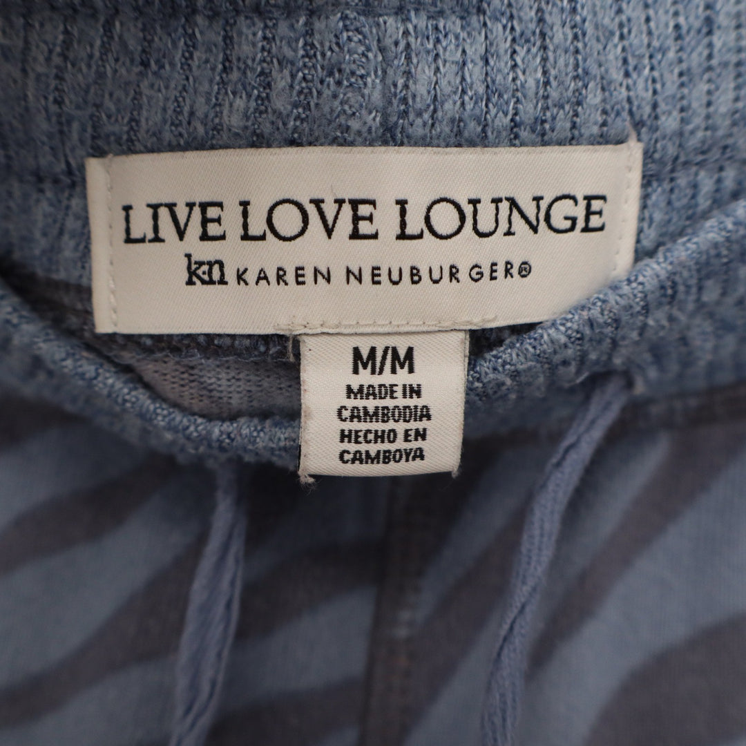 Karen Neuburger Live Love Lounge Blue Zebra Print Pajama Set Tank Joggers Medium