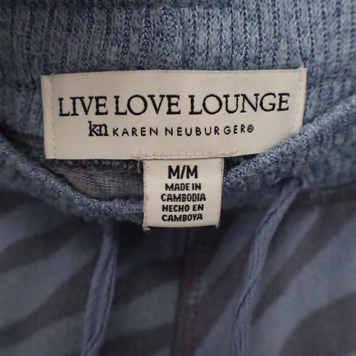Karen Neuburger Live Love Lounge Blue Zebra Print Pajama Set Tank Joggers Medium