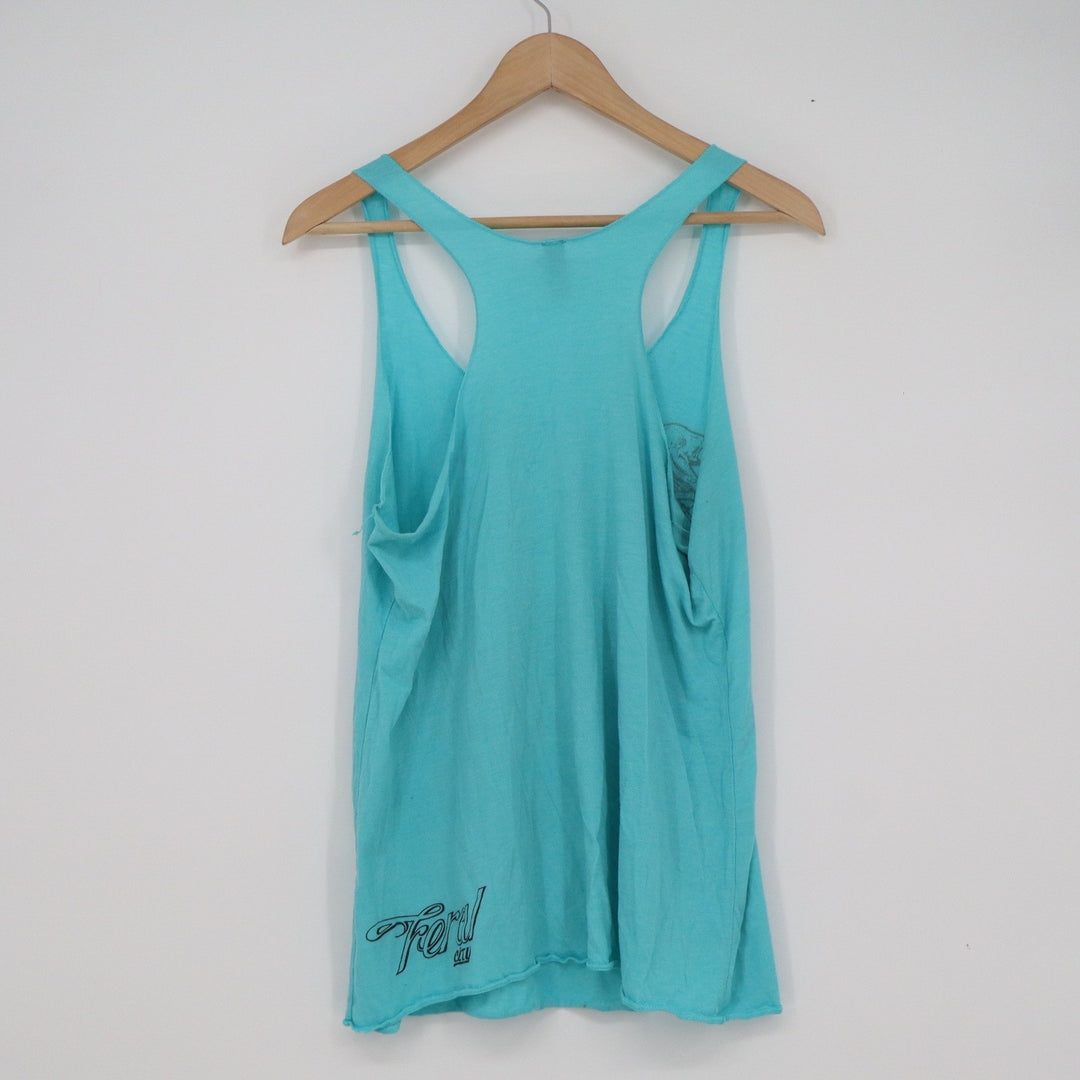 Next Level Apparel California Graphic Racerback Tank Top Turquoise Blue XL