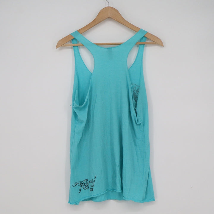 Next Level Apparel California Graphic Racerback Tank Top Turquoise Blue XL