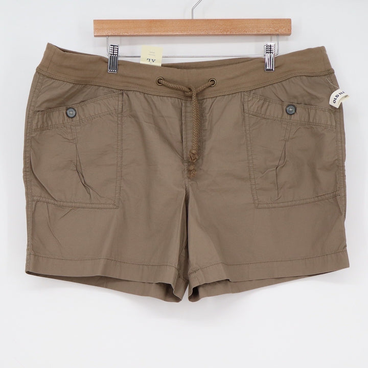 Old Navy Women's XL Brown Utility Cargo Shorts Drawstring Elastic Waist