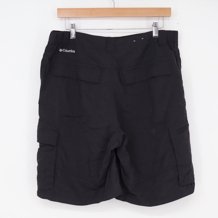 Columbia Cargo Shorts Mens 34 Regular Fit Black Omni-Shade Hiking Outdoor Good
