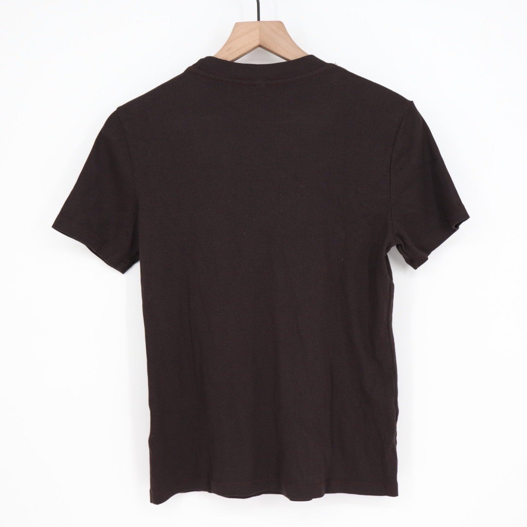 American Giant Women's Rib Crew Tee Black Size L Made in USA