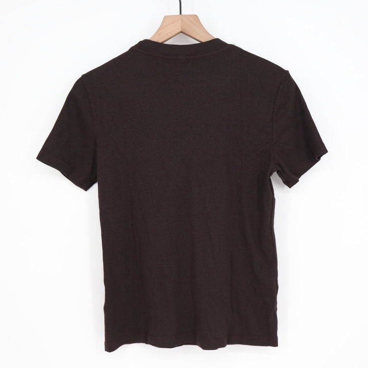 American Giant Women's Rib Crew Tee Black Size L Made in USA