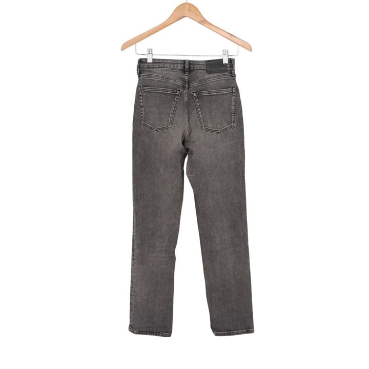 Everlane The High Rise Straight Jeans Womens 25 Gray Cotton Stretch Medium Wash