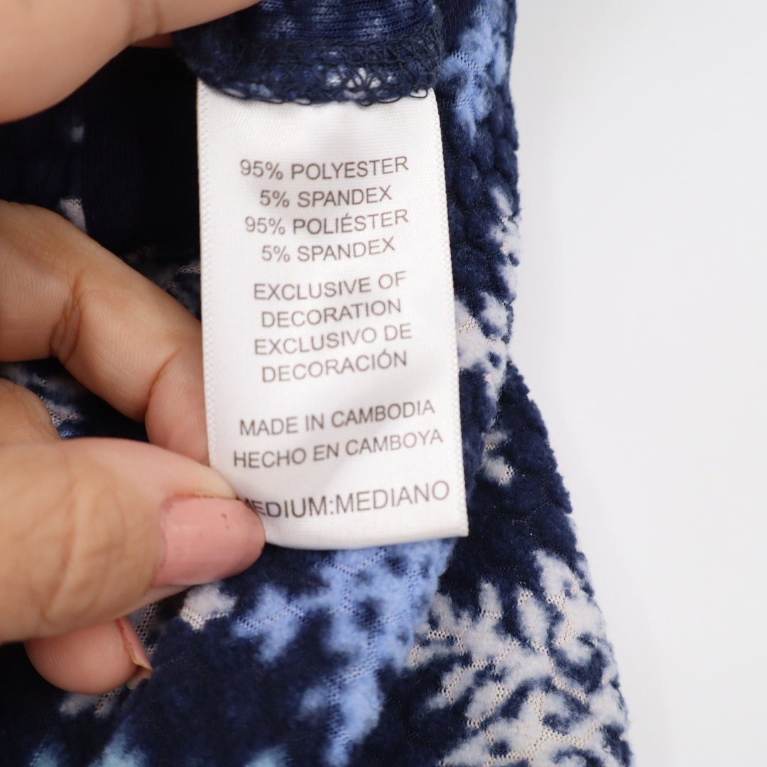 Nautica Womens Navy Blue Snowflake Fleece Pajama Pants Medium Holiday Lounge