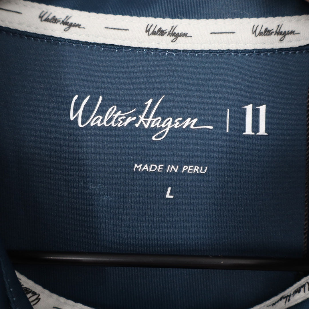 Walter Hagen Mens Perfect 11 American Flag Golf Polo Shirt Navy Red White Large