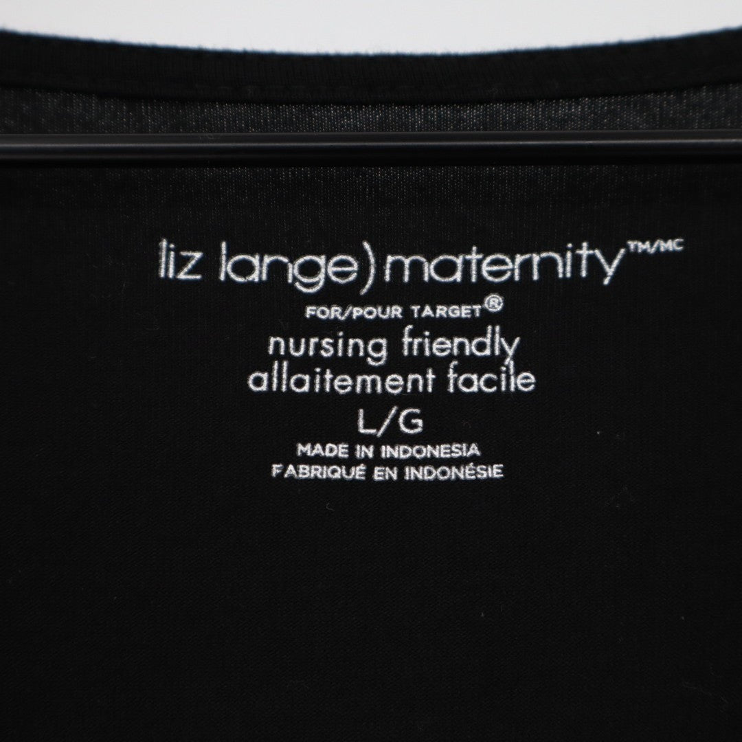 Liz Lange Maternity Nursing Friendly Fit & Flare Dress Women Large Black Stretch