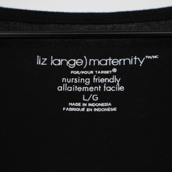 Liz Lange Maternity Nursing Friendly Fit & Flare Dress Women Large Black Stretch